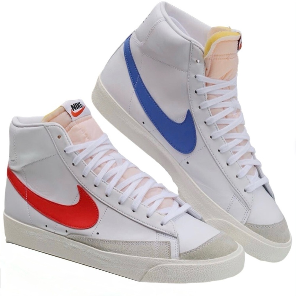 Nike Blazer Mid ‘77 Mismatched Swoosh Red Blue